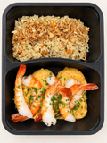 Scampis  aux curry rouge , riz sauvage